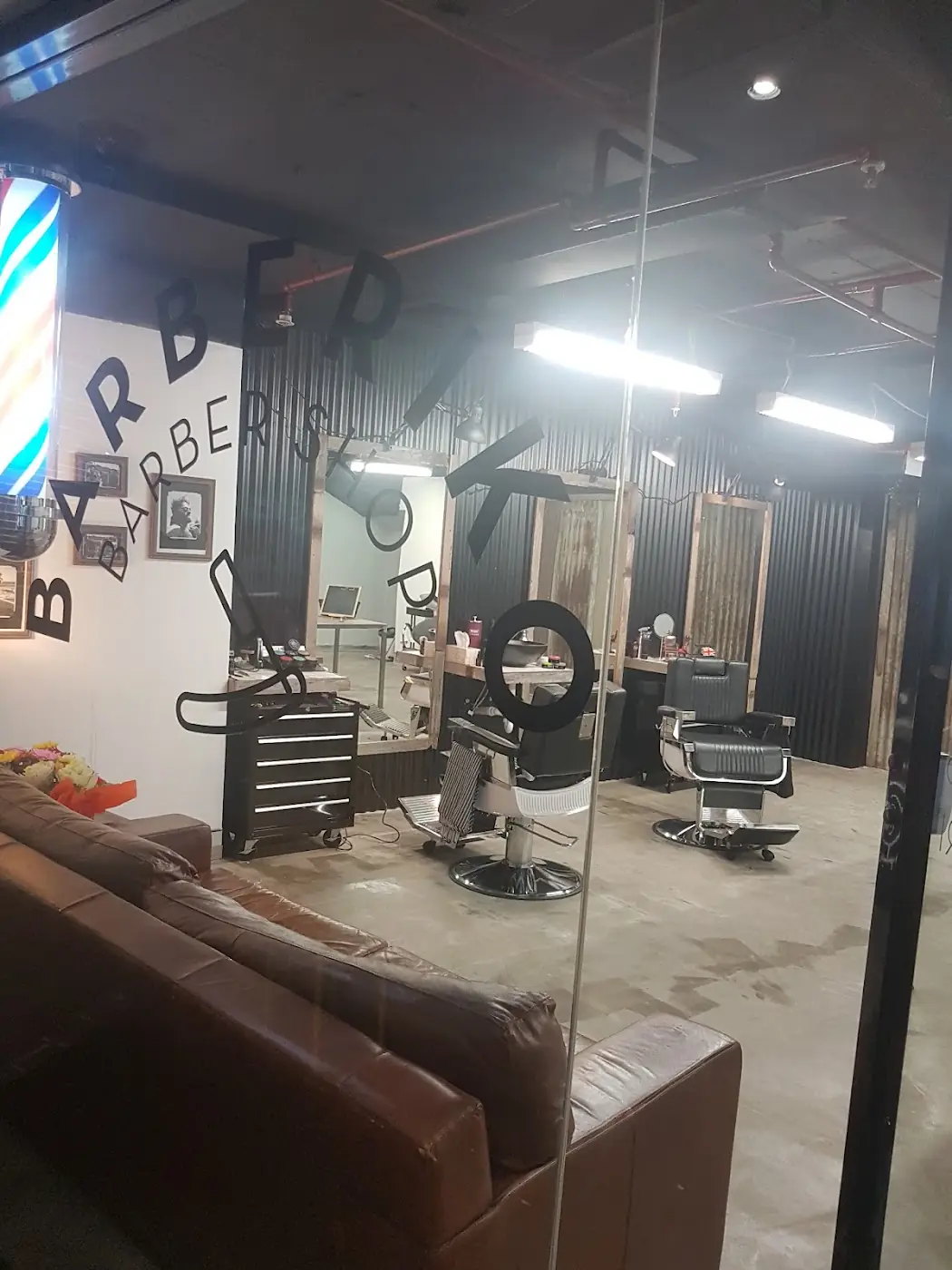 The entrance to Barberiko barbershop, 83 Mount St, North Sydney